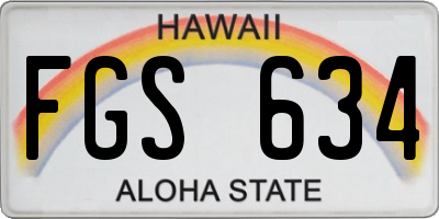 HI license plate FGS634