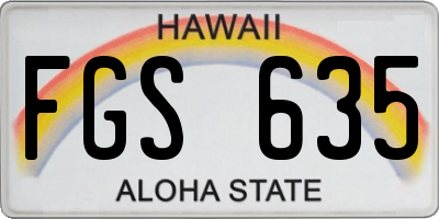 HI license plate FGS635