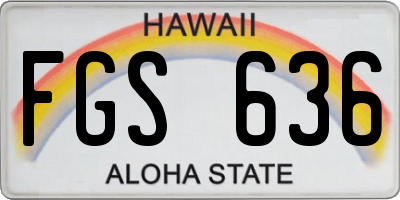 HI license plate FGS636