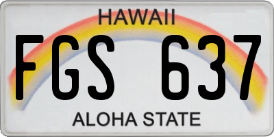 HI license plate FGS637