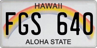HI license plate FGS640