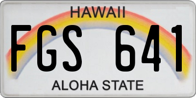 HI license plate FGS641