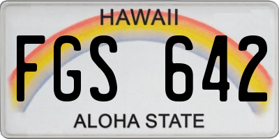 HI license plate FGS642