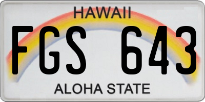 HI license plate FGS643