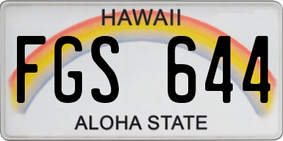 HI license plate FGS644