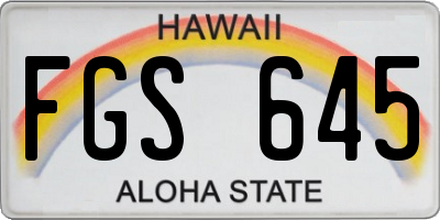 HI license plate FGS645