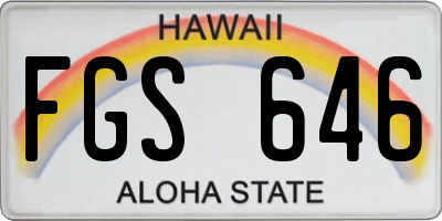 HI license plate FGS646