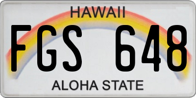 HI license plate FGS648