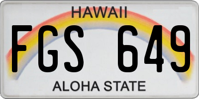 HI license plate FGS649