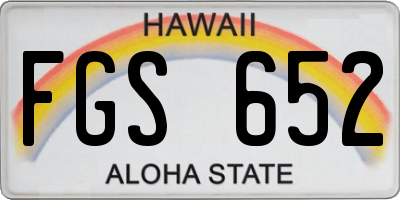 HI license plate FGS652