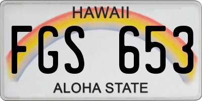 HI license plate FGS653