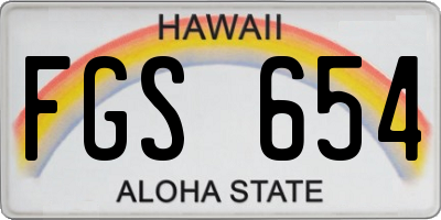 HI license plate FGS654