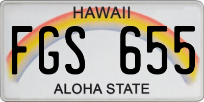 HI license plate FGS655