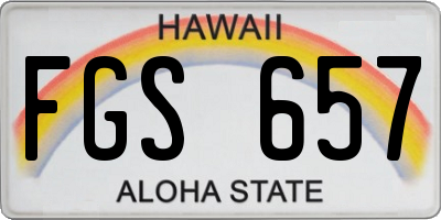 HI license plate FGS657
