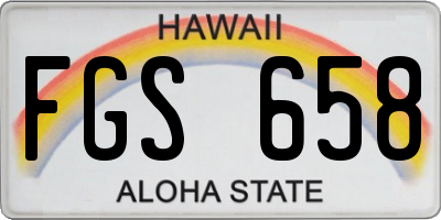 HI license plate FGS658