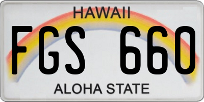 HI license plate FGS660