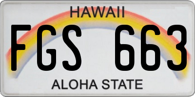 HI license plate FGS663