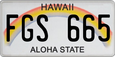 HI license plate FGS665