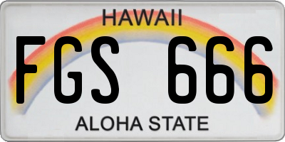HI license plate FGS666