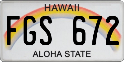HI license plate FGS672
