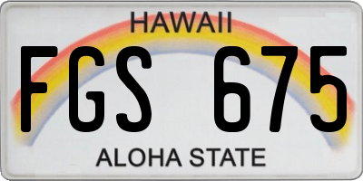 HI license plate FGS675