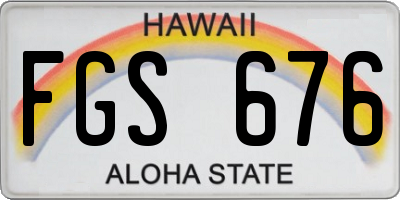 HI license plate FGS676