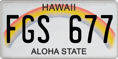 HI license plate FGS677