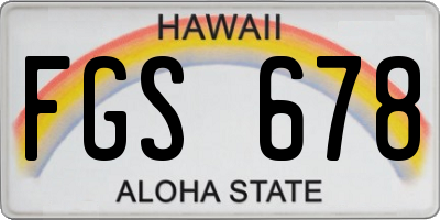 HI license plate FGS678