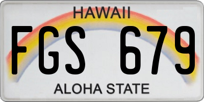 HI license plate FGS679
