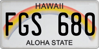 HI license plate FGS680