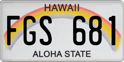 HI license plate FGS681