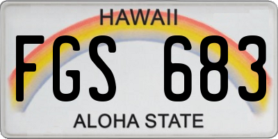 HI license plate FGS683