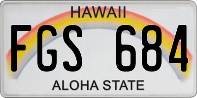 HI license plate FGS684