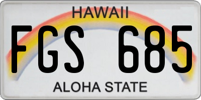 HI license plate FGS685