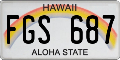 HI license plate FGS687