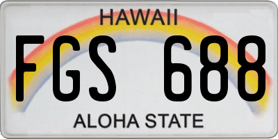 HI license plate FGS688