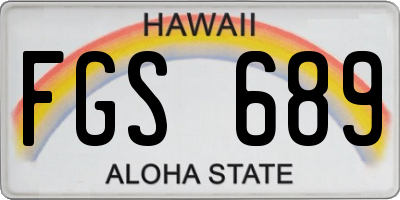 HI license plate FGS689