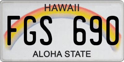 HI license plate FGS690