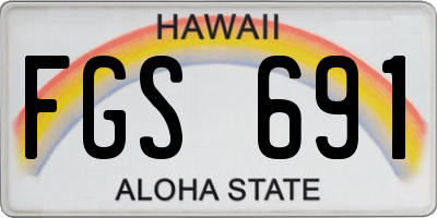 HI license plate FGS691