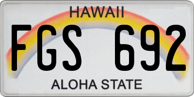 HI license plate FGS692