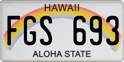 HI license plate FGS693