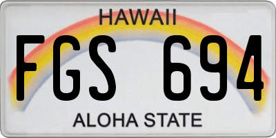 HI license plate FGS694