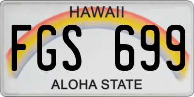 HI license plate FGS699