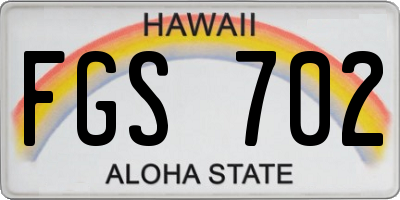 HI license plate FGS702