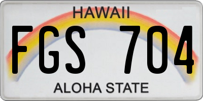 HI license plate FGS704