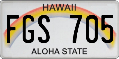 HI license plate FGS705