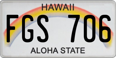 HI license plate FGS706