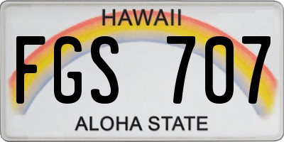 HI license plate FGS707