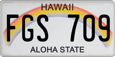 HI license plate FGS709