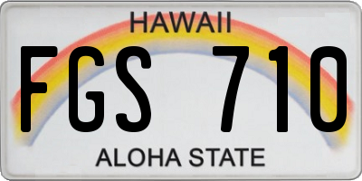 HI license plate FGS710